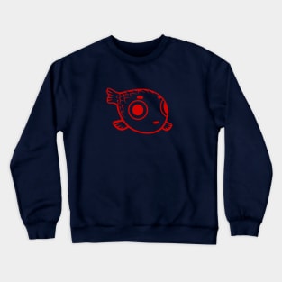 Stylized minimalist design of a cute Puffer fish. Red ink Crewneck Sweatshirt